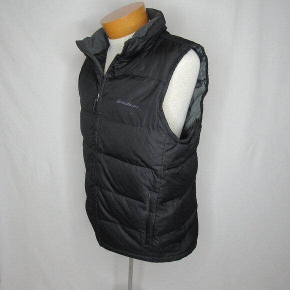 Eddie Bauer Black Goose Down Puffer Vest Men's M Medium - Picture 2 of 8